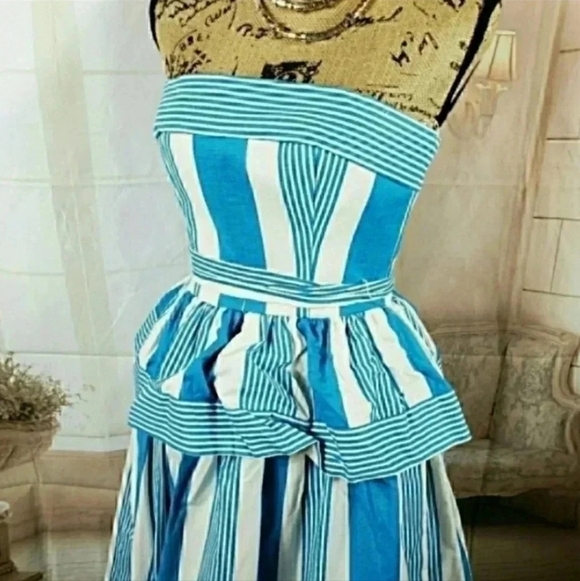 Victor Costa Vintage 1980s Strapless Flare Dress – Size 4 - Picture 9 of 11